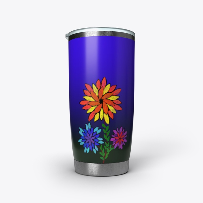 Multi colored flower in a night backdrop