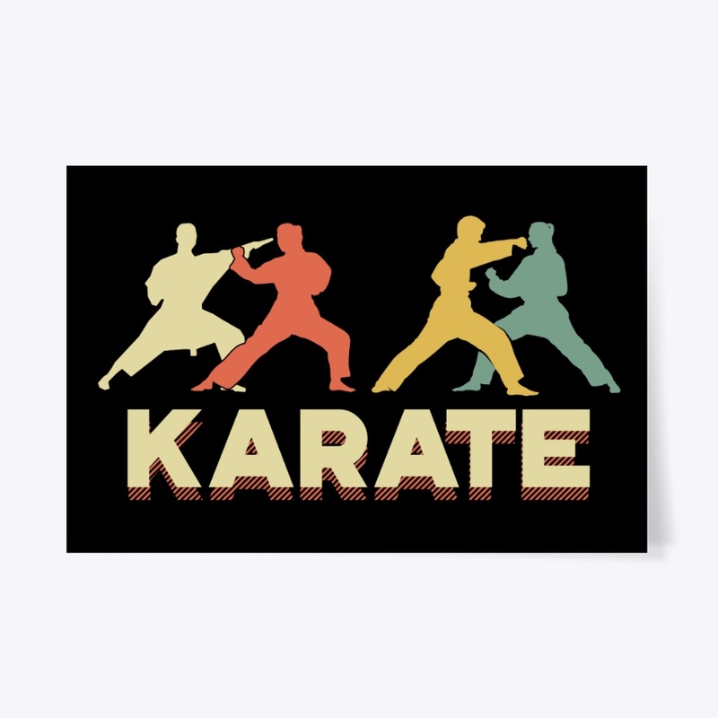 Retro Silhouette Vintage Karate Lover