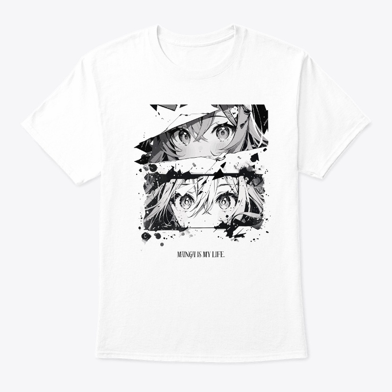 A white anime design t shirt 