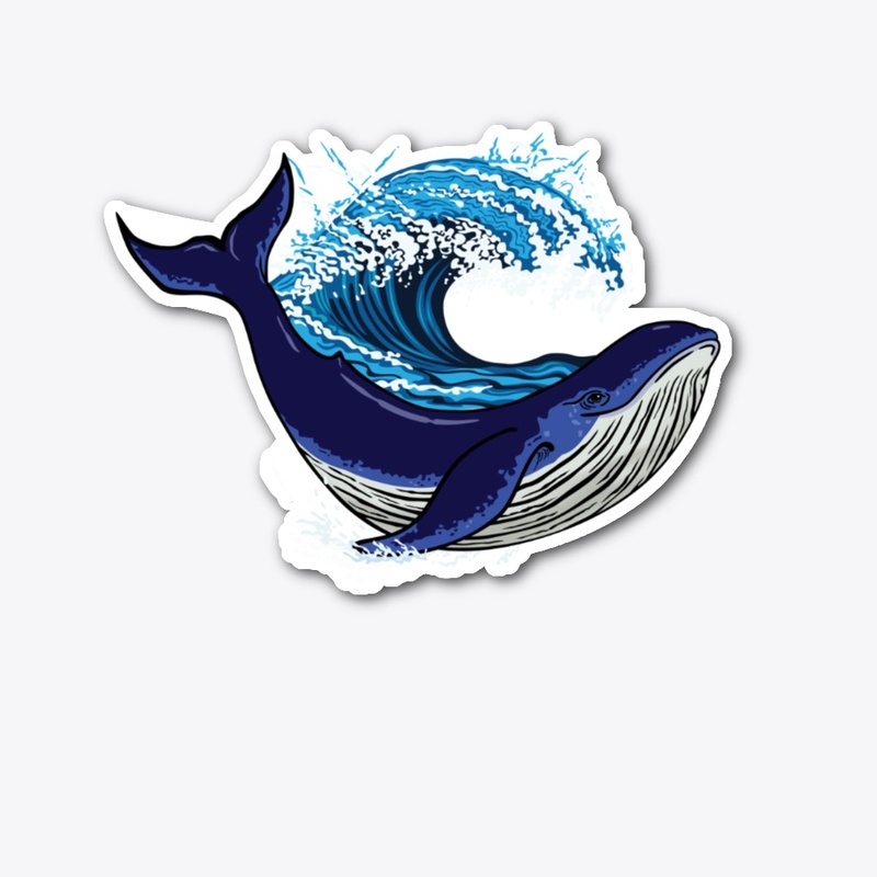 Blue Whale and wave