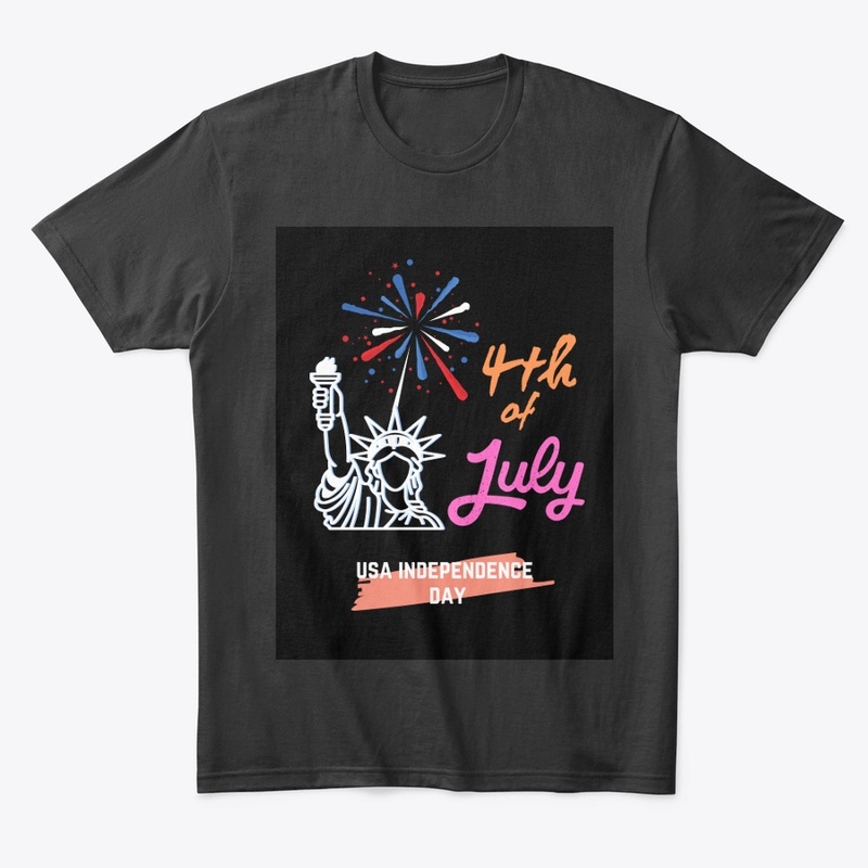 "USA Independence Day" Black T-shirt