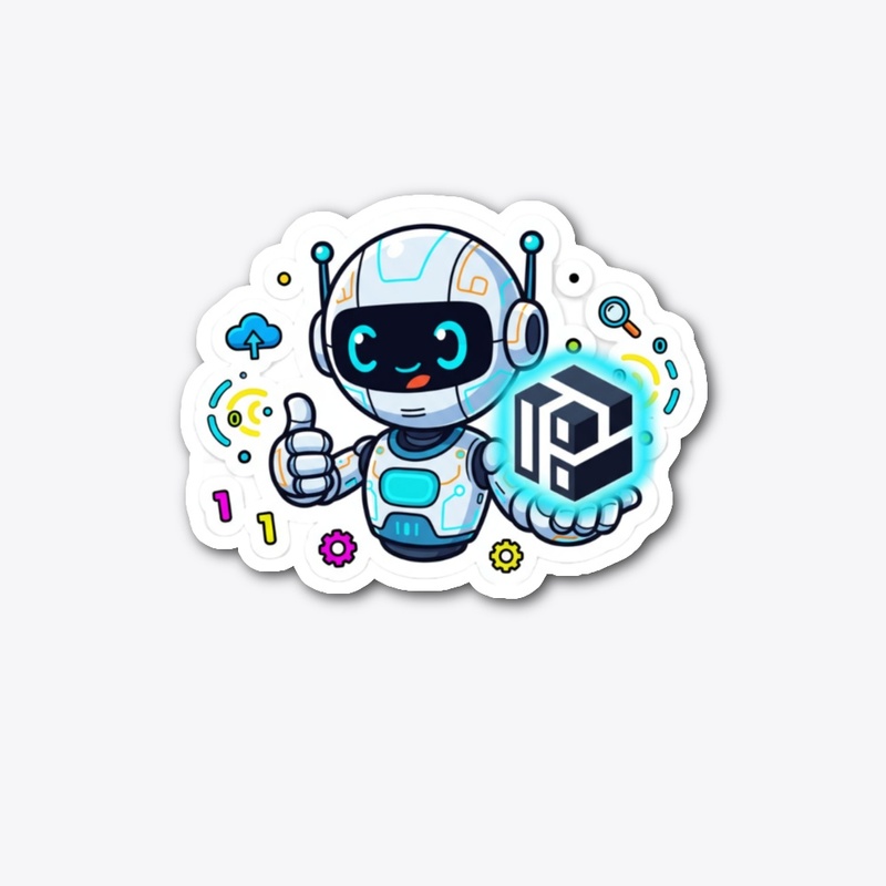 Soutenez l’IA gratuite : autocollant découpé « Fun Robot » image
