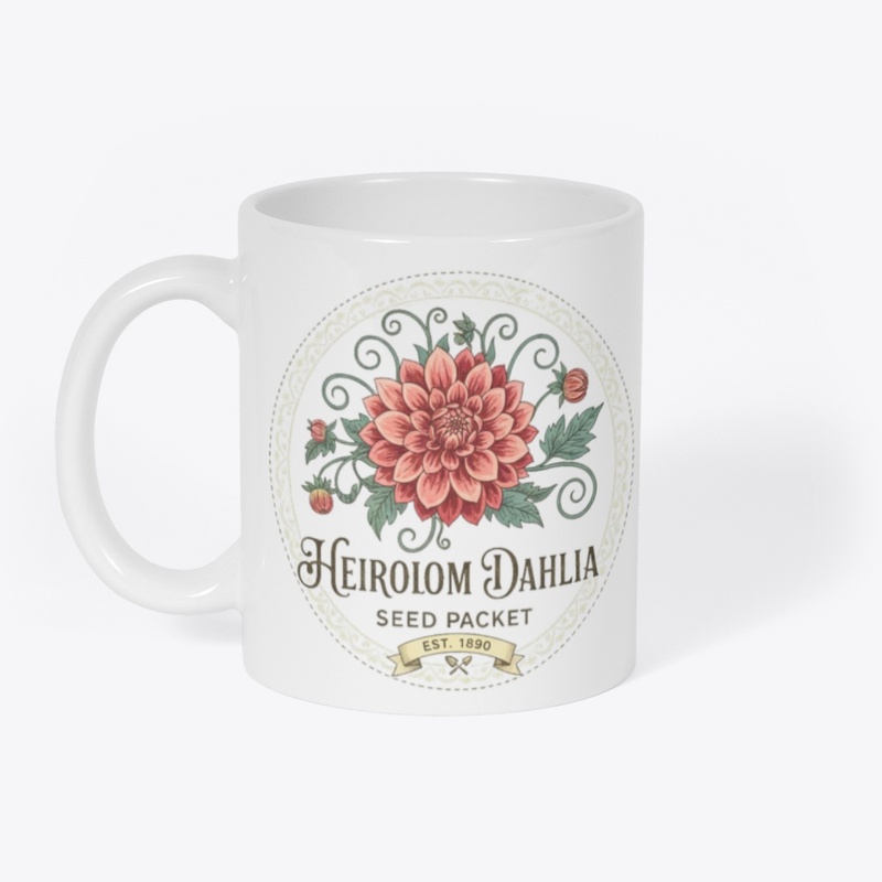 Vintage Heirloom Dahlia Seed Package