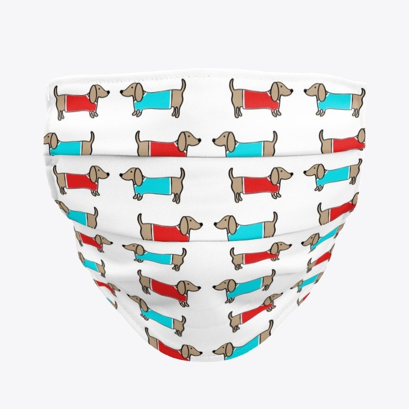 Cute Couple Dachshund Face Mask