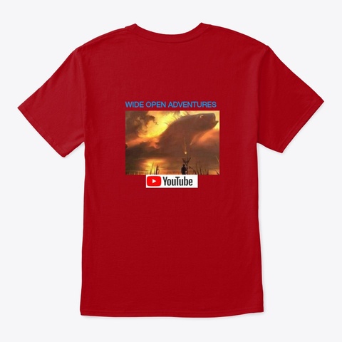 Fish In The Sky  Deep Red T-Shirt Back
