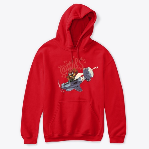 Hole In Left Wing Red T-Shirt Front