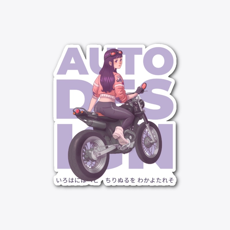 Biker anime girl