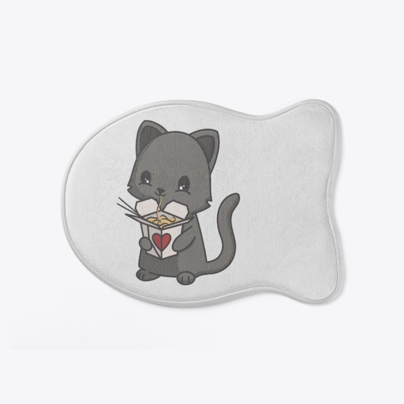 Kitty Eating Noodles