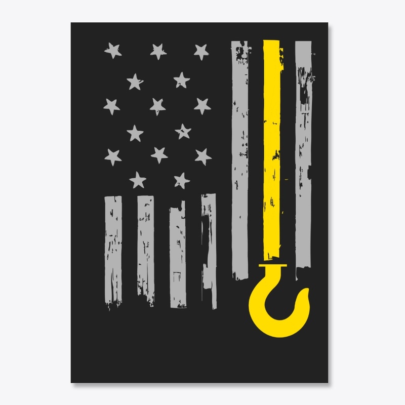 Tow Truck Driver Yellow Line Flag