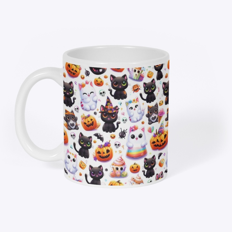 Whimsical Halloween kitty party Mug 