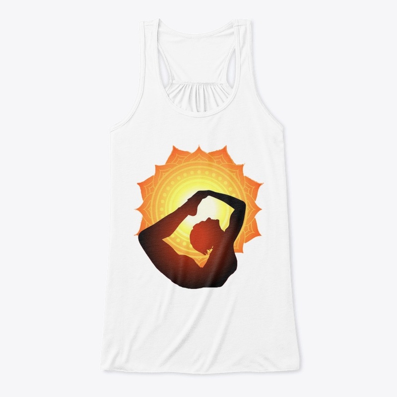 Yoga Poses with sunrise mandala design