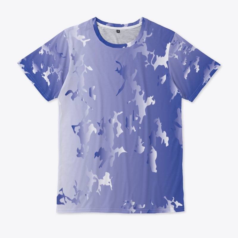 All-Over Print Unisex Tee (blue camo).
