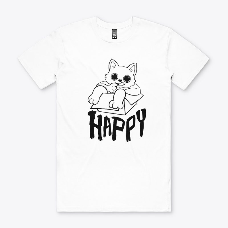 happy cat line art