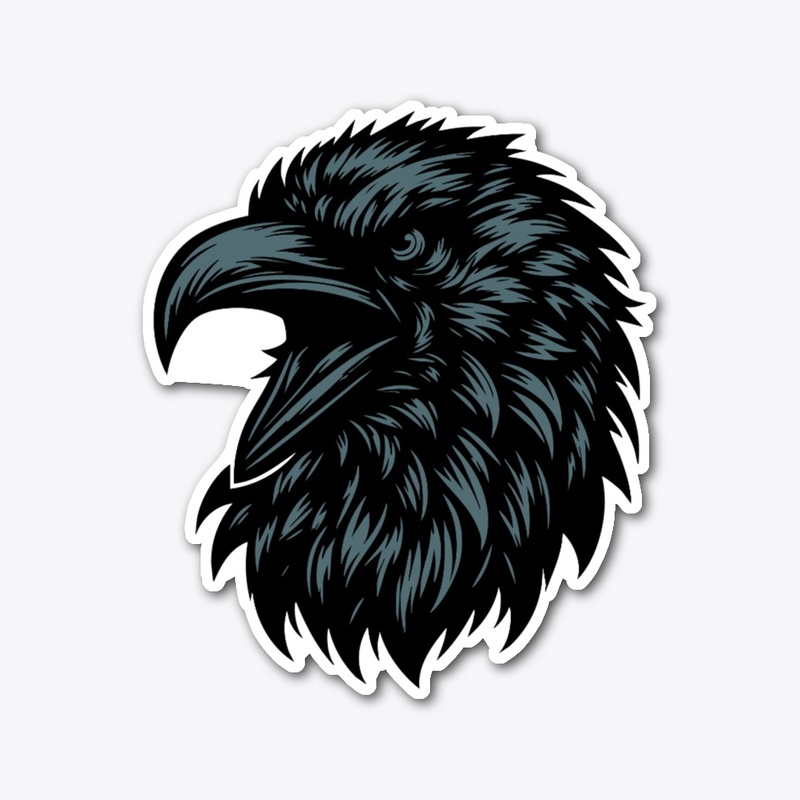 Fierce Crow Head Illustration