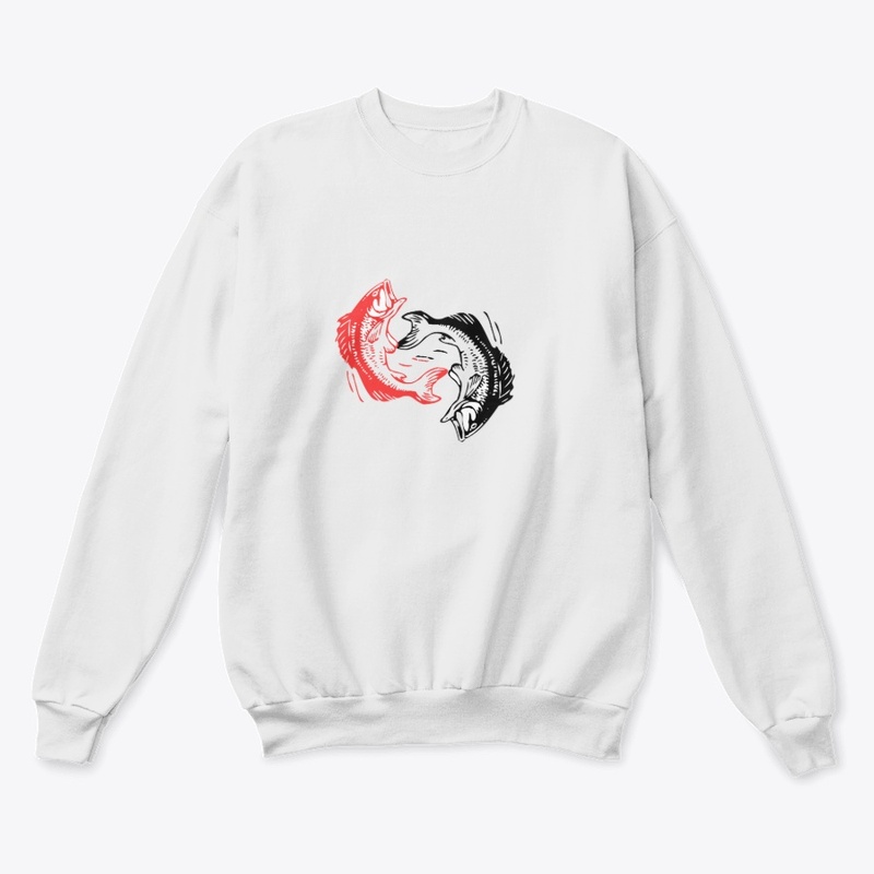 T shrit Red & White Koi Fish Yin Yang