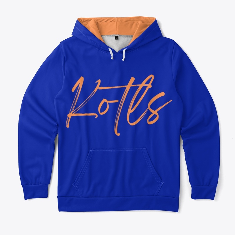 Orange on dark blue