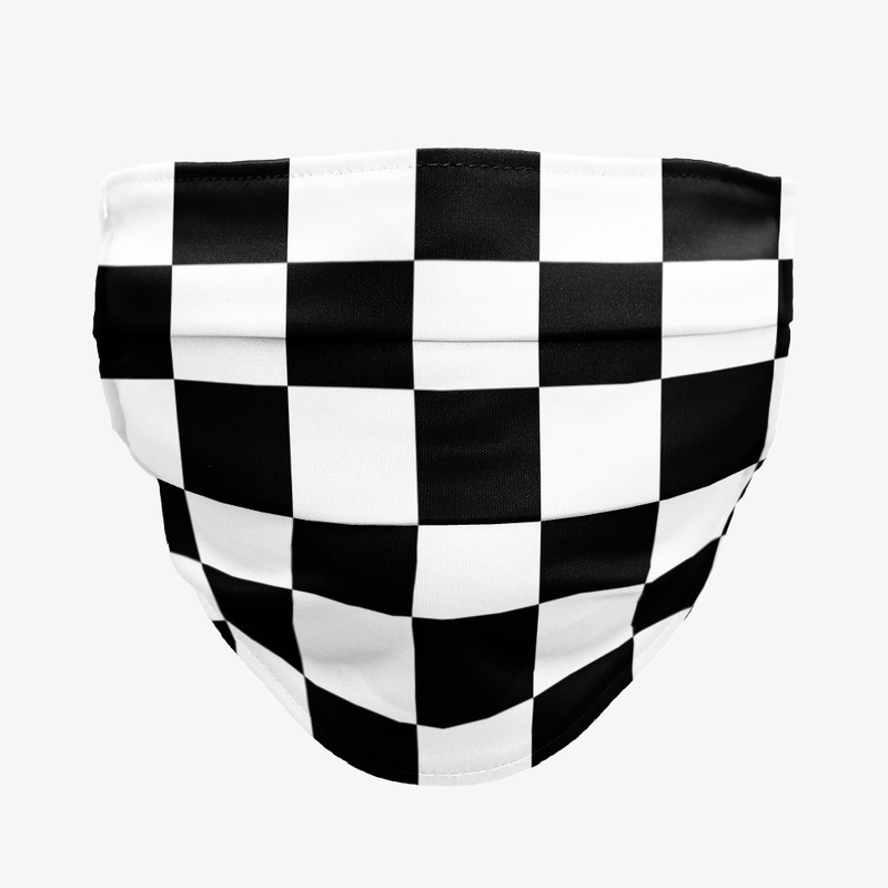 Face Mask - Black-White Chess Motif