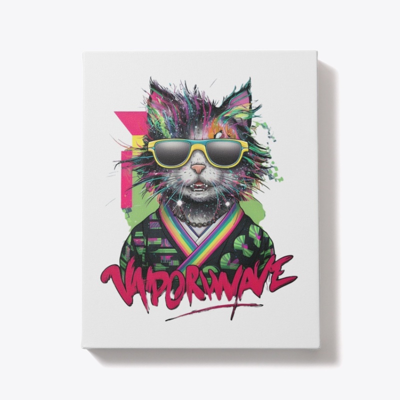 Psychedelic Weirdcore Cat Vaporwave