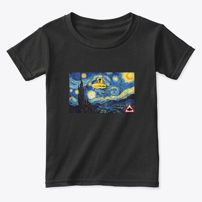 Starry night with alien