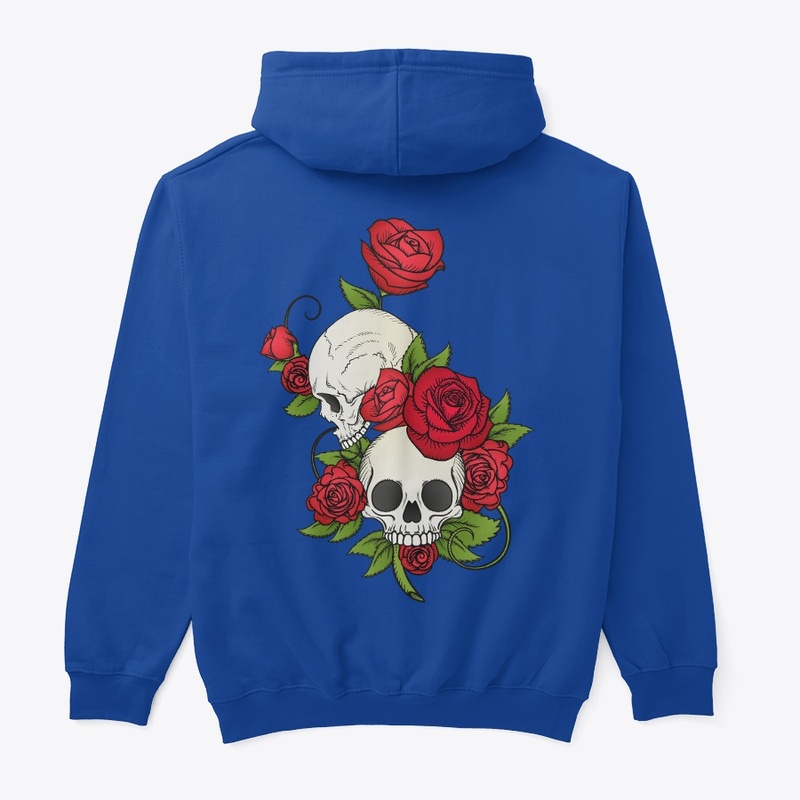 Monochrome Skull & Roses: Edgy Elegance