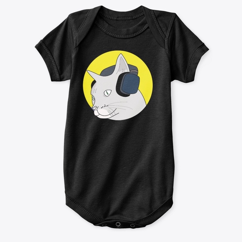 Musical Cat with a Headphone
