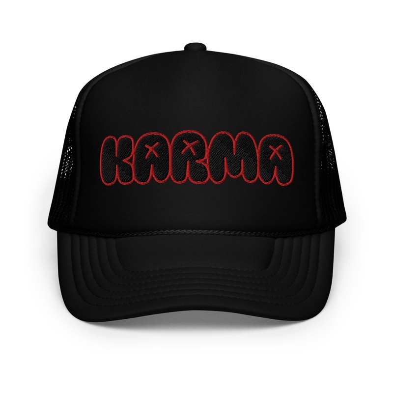 Karma Red LOGO trucker hat