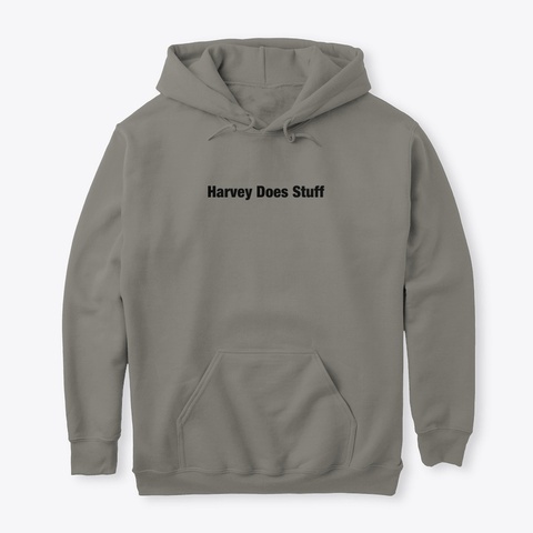 Harvey Does Stuff Classic Hoodie Charcoal T-Shirt Front