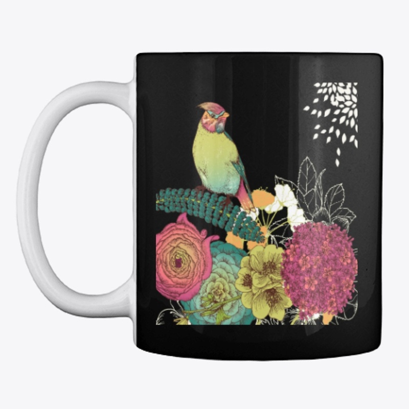  Bird and flowers