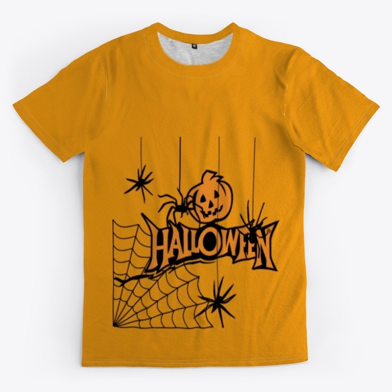HALLOWEEN WITH SPIDERS AND PUMPKIN