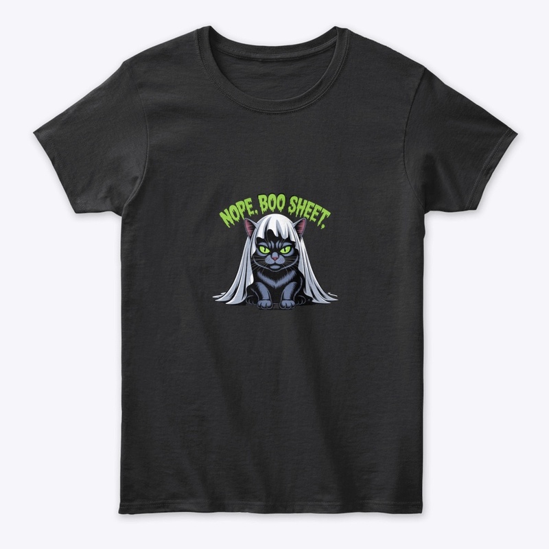 Nope. Boo Sheet. Funny Ghost Cat