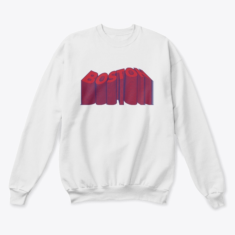 Boston Text Warp - Red/Navy
