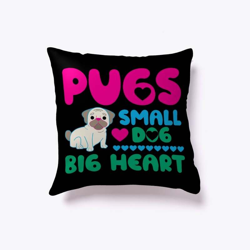 Pugs small dog big heart