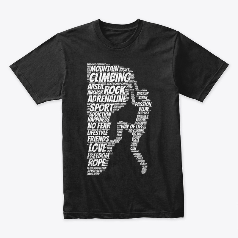 Rock Climbing Shape Typography T-Shirt