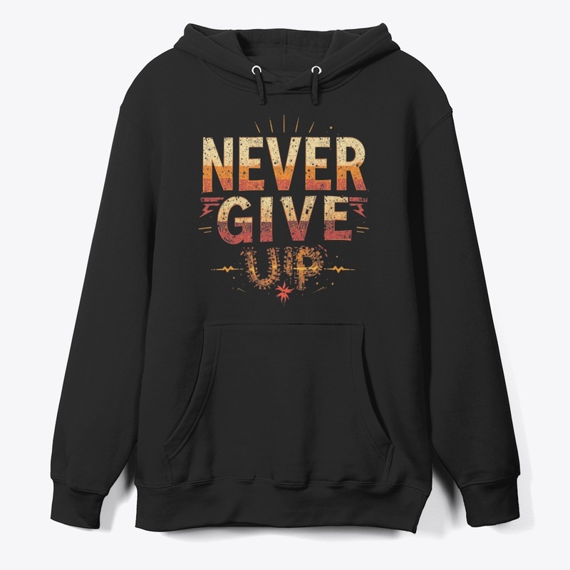 ‘NEVER GIVE UP’ vintage-style t-shirt