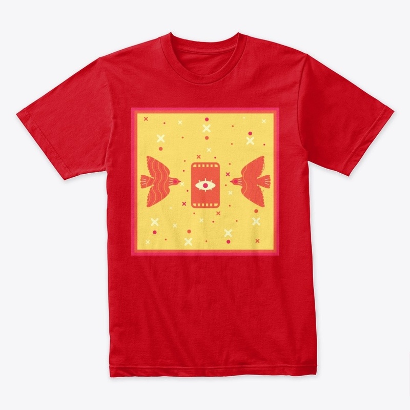 Orange tarot card and bird (Premium)