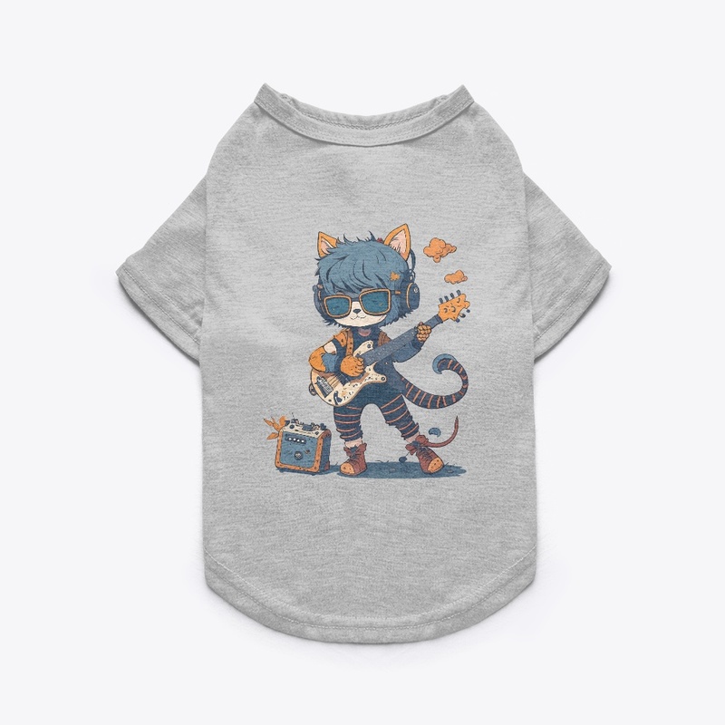 cat music style t shirt design