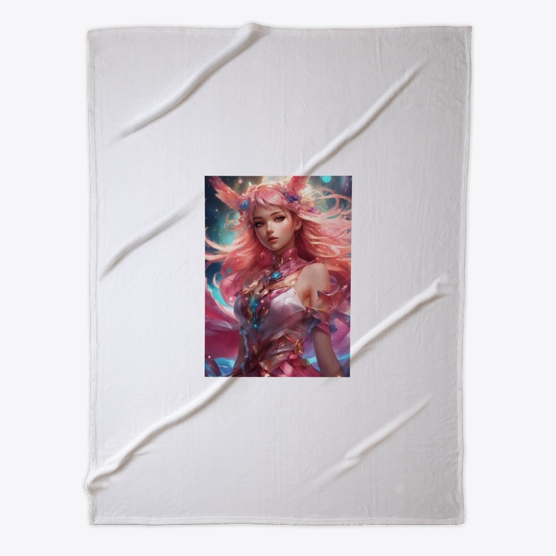 Abstract style anime art magical girl