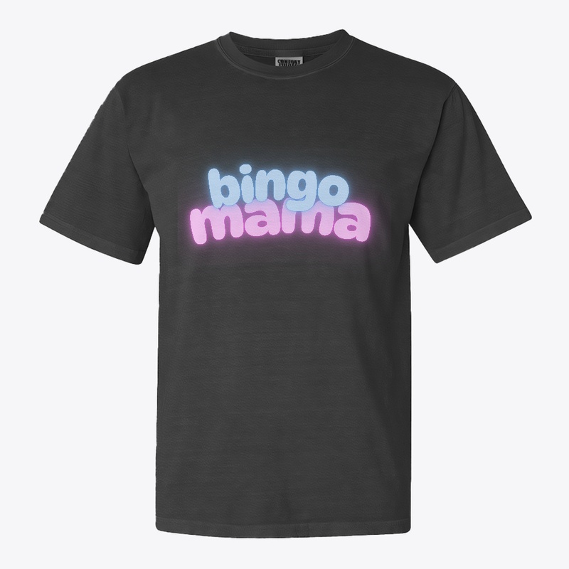 Bingo Mama blue and pink letters 