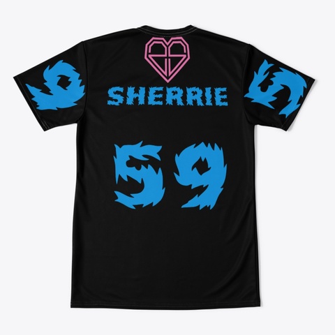 Zarina Sherrie Fan Jersey Black T-Shirt Back
