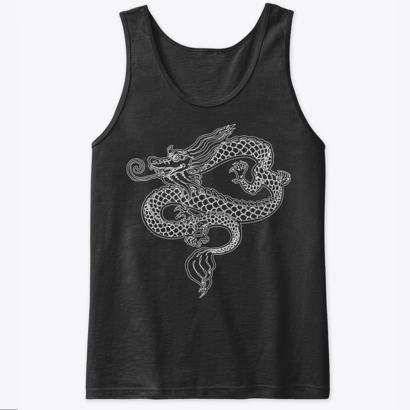 Dragon white outline design