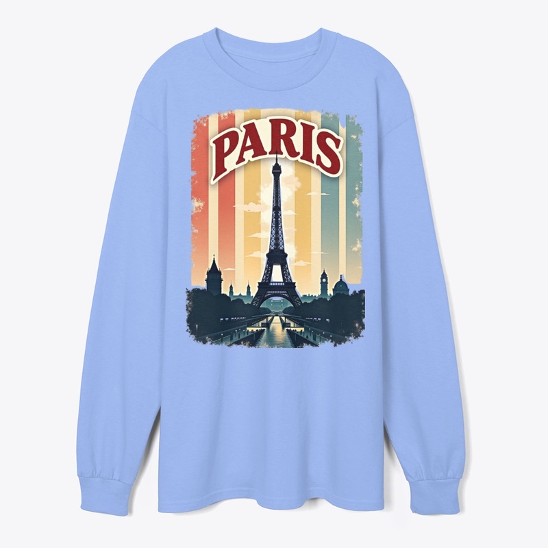 Retro Paris Eiffel Tower 