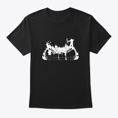 Archery Compound Bow Hunting Black T-Shirt Front