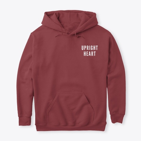 Upright Heart Maroon Camiseta Front