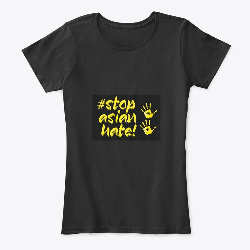 stop asian hate hand print t shirt