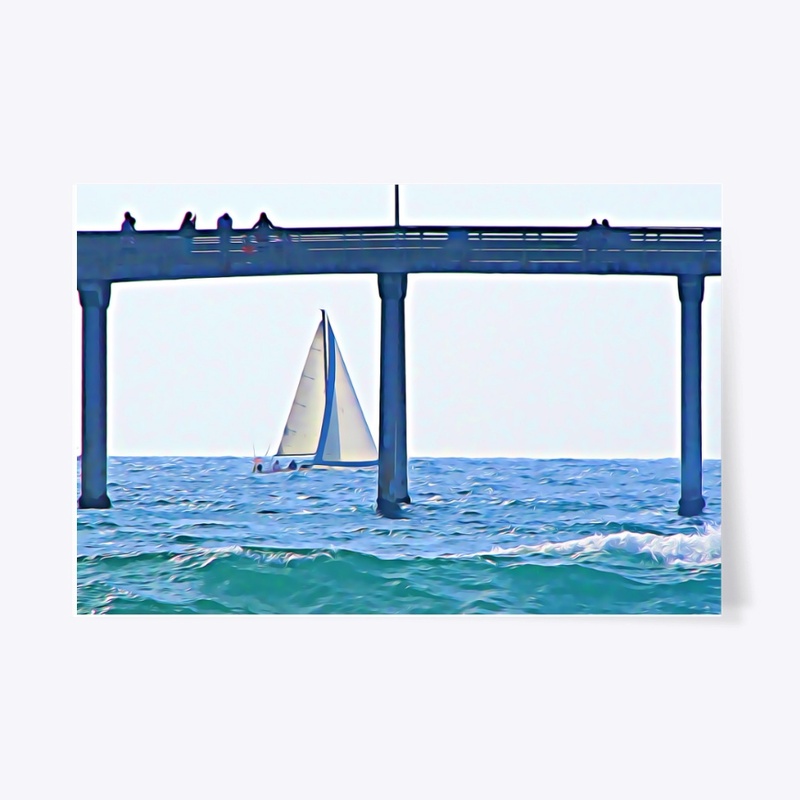Sailing by San Diego Pier