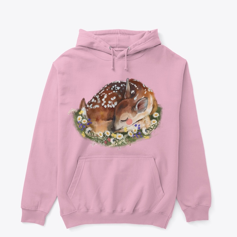 Sleeping Deer With Flowers