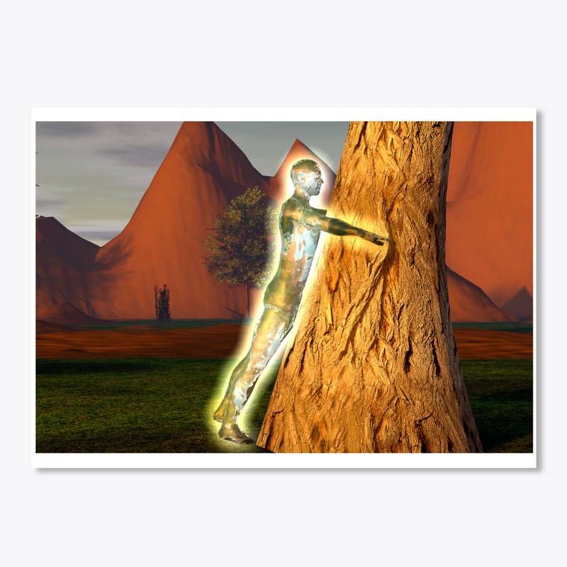 Man hugging tree
