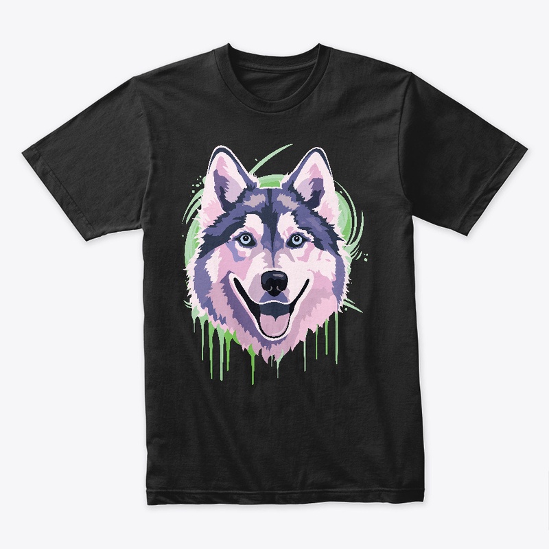 cute purple colored Siberian Husky Dog