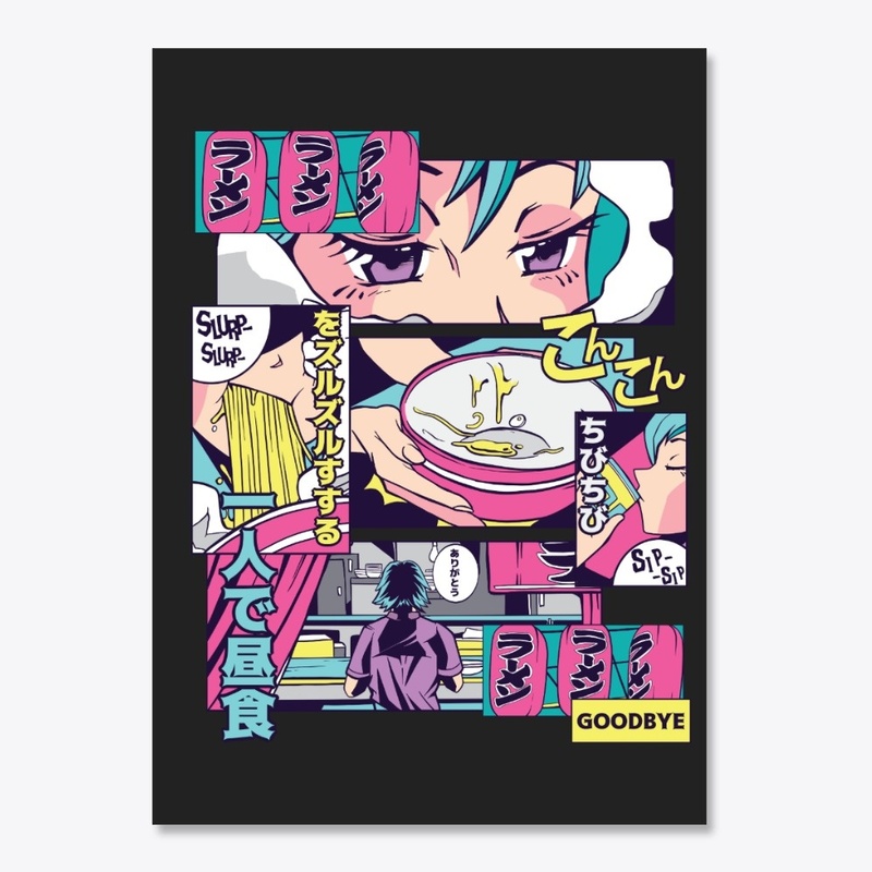 Anime Vaporwave Ramen Shop
