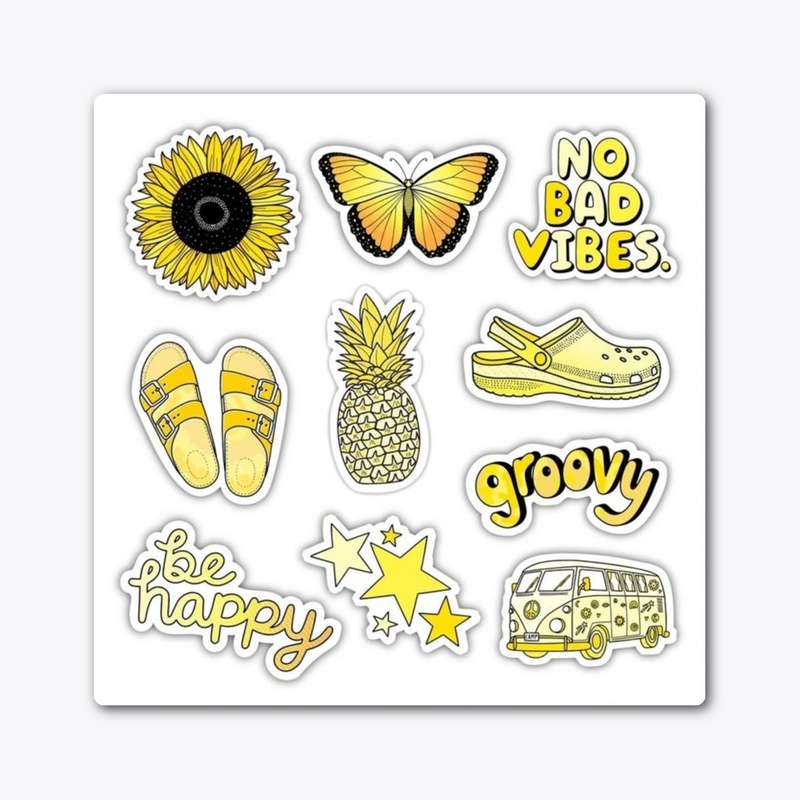 Yellow die cut out stickers 🌟